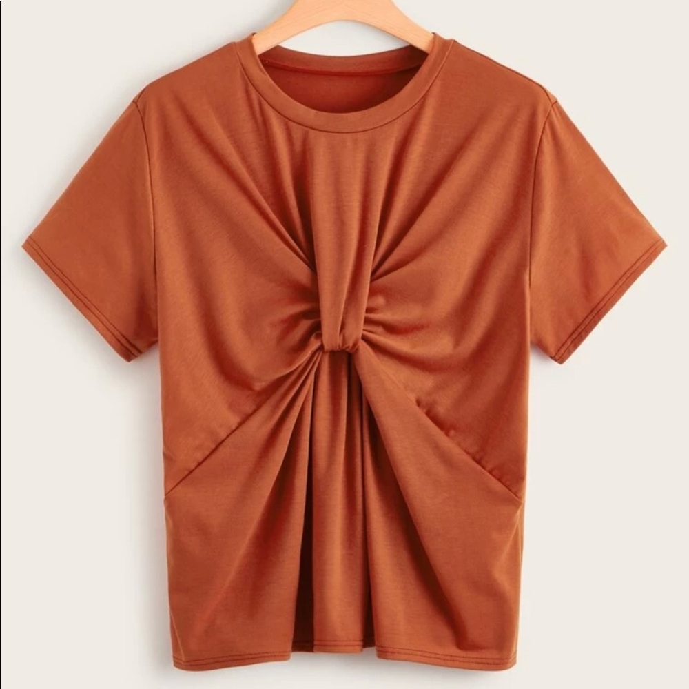 Plus Solid Twist Front Tee